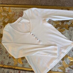 Abercrombie & Fitch Womens White Henley Size M